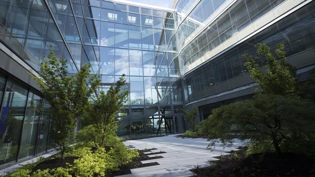 Une vue du nouveau bâtiment de Nestlé à La Tour-de-Peilz. [Laurent Gillieron]