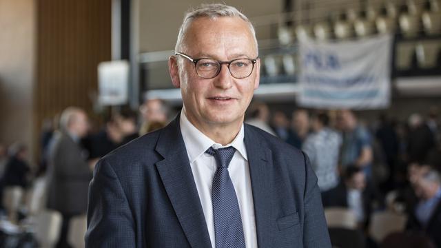 Andreas Jurt, Député chaux-de-fonnier, pose lors de l'assembée générale du Parti libéral-radical neuchâtelois, PLR, FDP, pour la nomination des candidats aux élections fédérales 2019, ce samedi, 16 mars 2019, a la salle Cort'Agora a Cortaillod. [KEYSTONE - Adrien Perritaz]