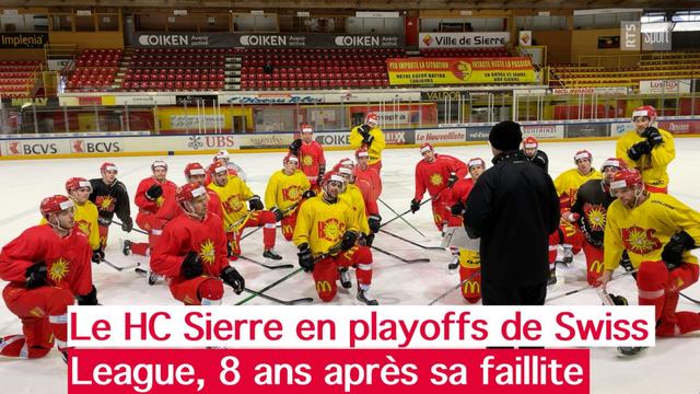 Promu en Swiss League il y a 2 saisons, Sierre affrontera Olten en quarts de finale des playoffs. [Miguel Bao]