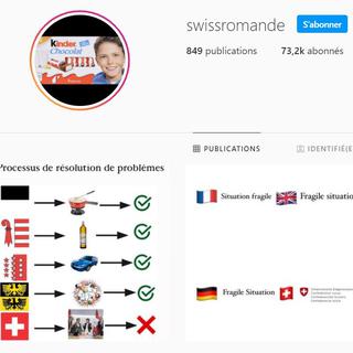 "Swissromande", un compte Instagram de memes dédié à la Suisse romande. [Instagram / @Swissromande]