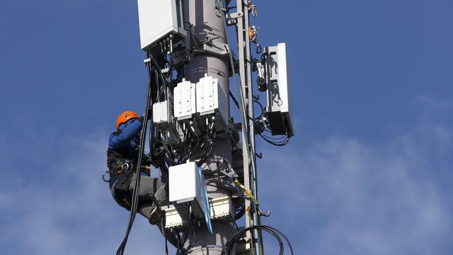 Une antenne 5G de Genève le 12 février 2020. [Keystone - Salvatore Di Nolfi]