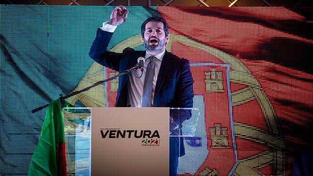 Le politicien portugais André Ventura. [Keystone/EPA - Jose Sena Goulao]