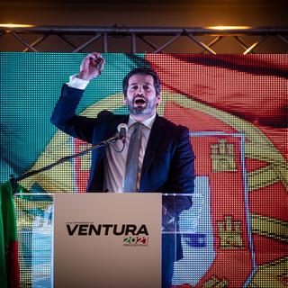 Le politicien portugais André Ventura. [Keystone/EPA - Jose Sena Goulao]