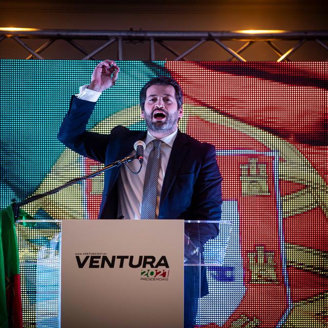 Le politicien portugais André Ventura. [Keystone/EPA - Jose Sena Goulao]