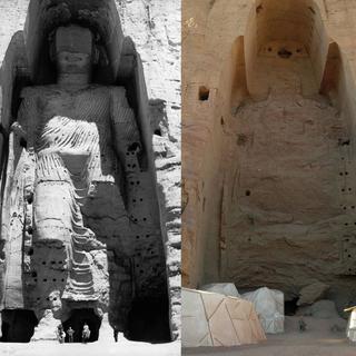 La destruction des bouddhas de Bâmiyân. [Wikicommons/ CC-BY-SA-3.0 - UNESCO/A Lezine / Tsui]