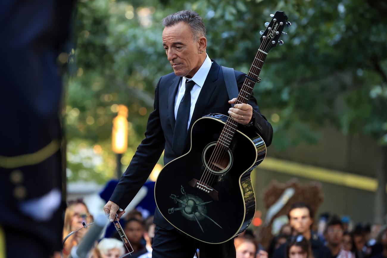 Bruce Springsteen a chanté lors de la cérémonie de commémoration du 11-Septembre. [EPA/Keystone - Chip Somodevilla]