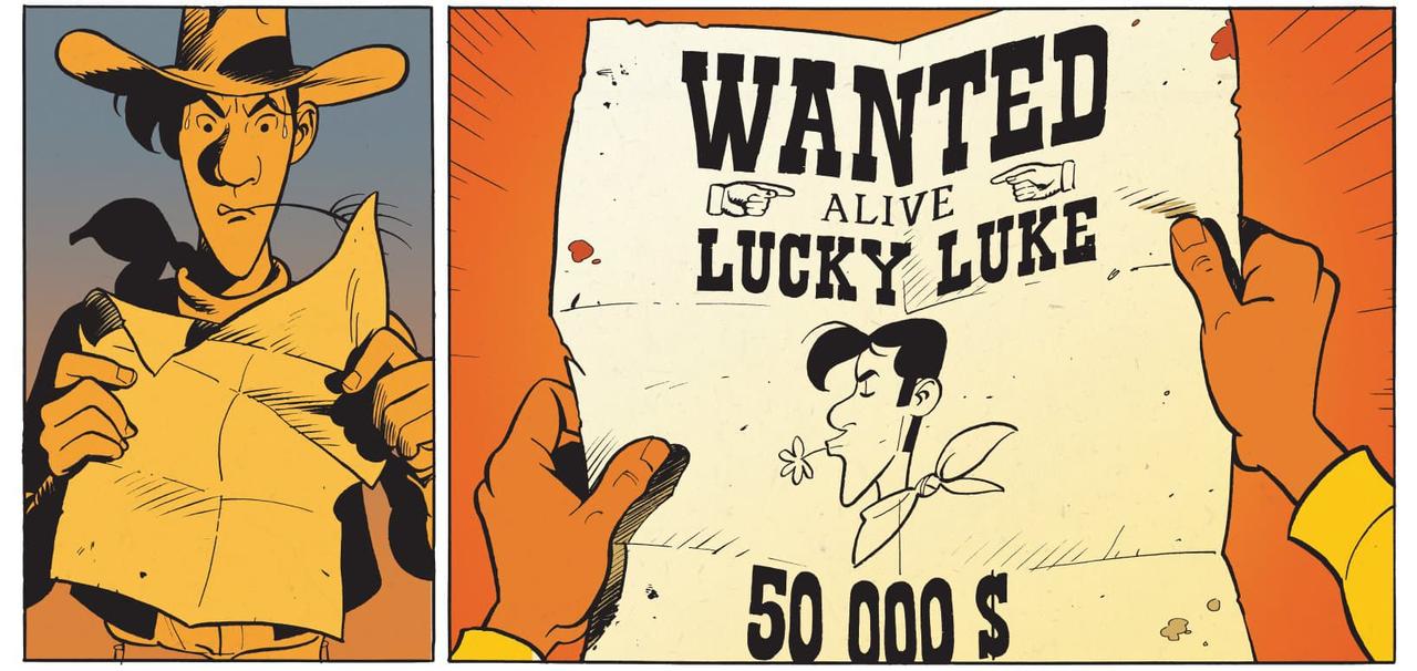 Un extrait de "Wanted Lucky Luke" de Mathieu Bonhomme. [DR - Editions Dargaud]