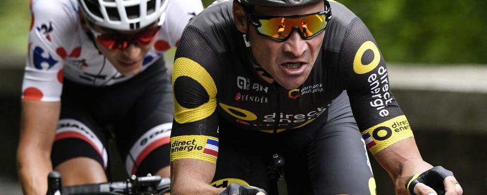 Le cycliste français Thomas Voeckler (à droite) lors du Tour de France 2017. [AFP - Philippe Lopez]