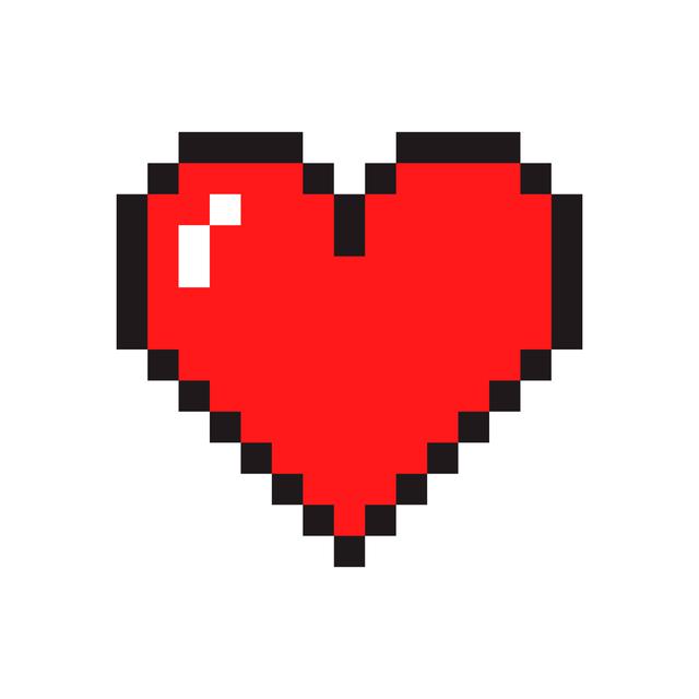 Coeur en pixels. [Depositphotos - chuckchee]