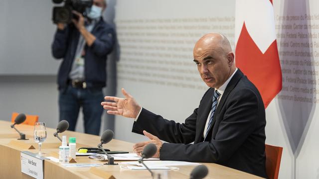 Alain Berset a évoqué la perspective de nouveaux assouplissements. [Keystone - Alessandro della Valle]