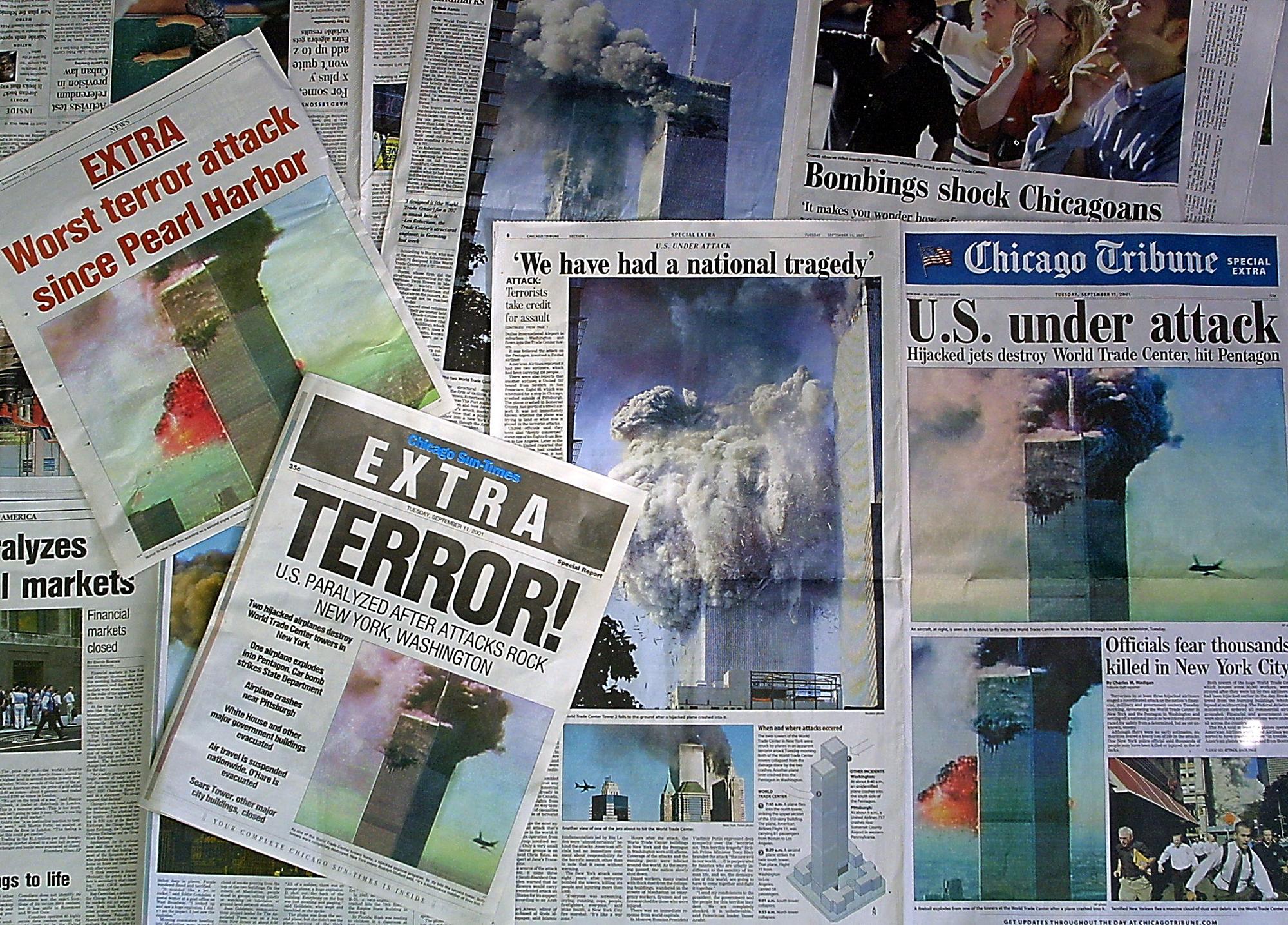 The Chicago Tribune et The Chicago Sun-Times rendent compte des attentats dès le 11 septembre au soir. [afp]