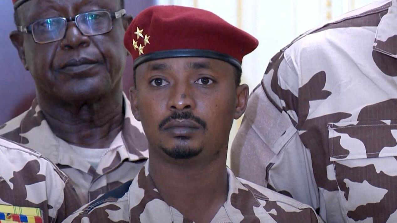 Mahamat Idriss Déby lors d'une apparition à la télévision tchadienne, 20.04.2021. [Anadolu Agency/AFP - Présidence tchadienne]