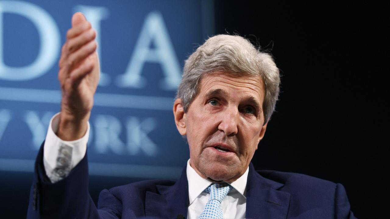 L'émissaire américain pour le climat John Kerry lors d'un congrès à New-York, le 20 septembre 2021. [AFP - Riccardo Savi / Getty Images]