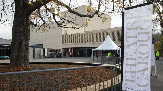 Le nouveau Théâtre de Carouge lors des portes ouvertes le 6 novembre 2021. [Keystone - Salvatore Di Nolfi]