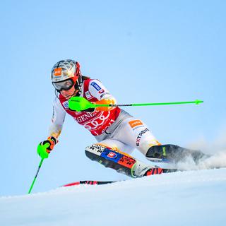 Petra Vlhova au deuxième slalom de Levi en Suède. [EPA/Keystone - Kimmo Brandt]