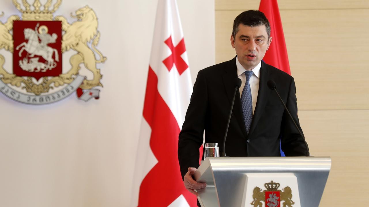 Le Premier ministre géorgien démissionnaire Guiorgui Gakharia (ici en mars 2020). [EPA/Keystone - Zurab Kurtsikidze]