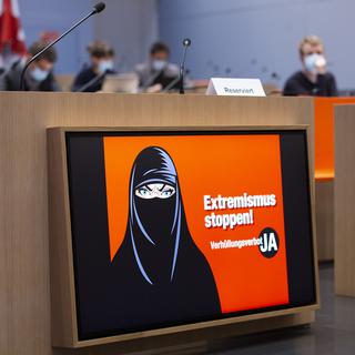 Le comité d'Egerkingen a lancé la campagne pour son initiative anti-burqa. [KEYSTONE - Peter Klaunzer]