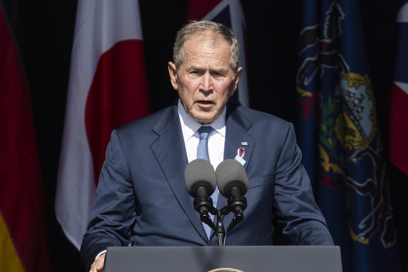 L'ancien président George W. Bush a fait un discours lors de la cérémonie. [EPA/Keystone - Jim Lo Scalzo]