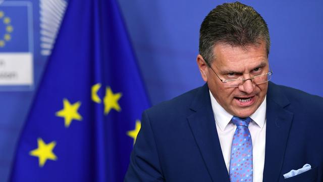 Maros Sefcovic, vice-président de la Commission européenne. Bruxelles, le 15 novembre (image d'illustration). [Keystone/epa - John Thys/Pool]