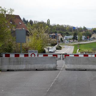Frontière franco-suisse à Bardonnex (GE). [Keystone - Salvatore Di Nolfi]