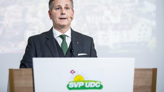 Marco Chiesa, président de l'UDC Suisse. [KEYSTONE - Jean-Christophe Bott]