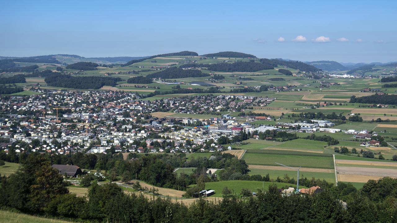 Une vue de Münsingen, dans le Mittelland bernois. [Keystone - Peter Schneider]