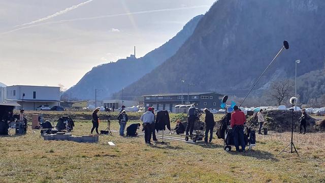 Tournage d’une scène du film d'Ursula Meier au Bouveret (VS). [DR - Nicolas Zen-Ruffinen]