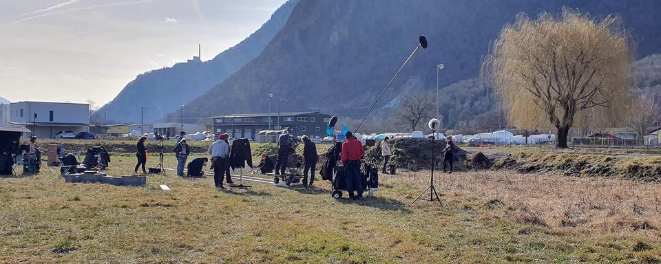 Tournage d’une scène du film d'Ursula Meier au Bouveret (VS). [DR - Nicolas Zen-Ruffinen]