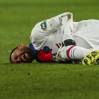 Neymar s'est blessé en marge du match de Coupe de France entre le PSG et Caen [EPA/CHRISTOPHE PETIT TESSON]