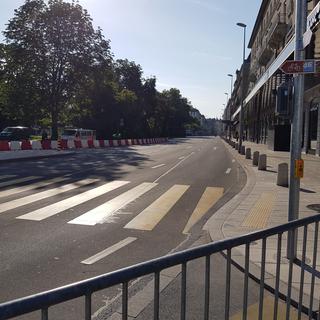 Les quais de Genève fermés à la circulation. [RTS - Guillaume Rey]