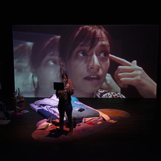"Irina" de Marika Dreistadt, sur la scène du théâtre Arsenic à Lausanne en 2021. [Théâtre Arsenic - Vicky Althaus]