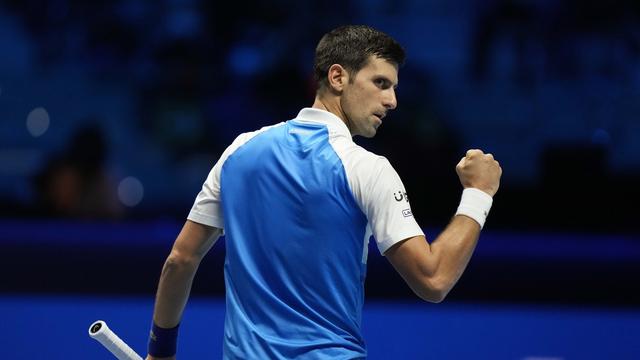 La joie de Djokovic, victorieux de son duel face à Rublev. [Luca Bruno]