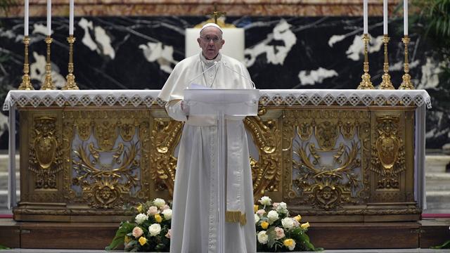 Le Pape François le dimanche 4 avril 2021. [EPA/Keystone - Vatican Media]
