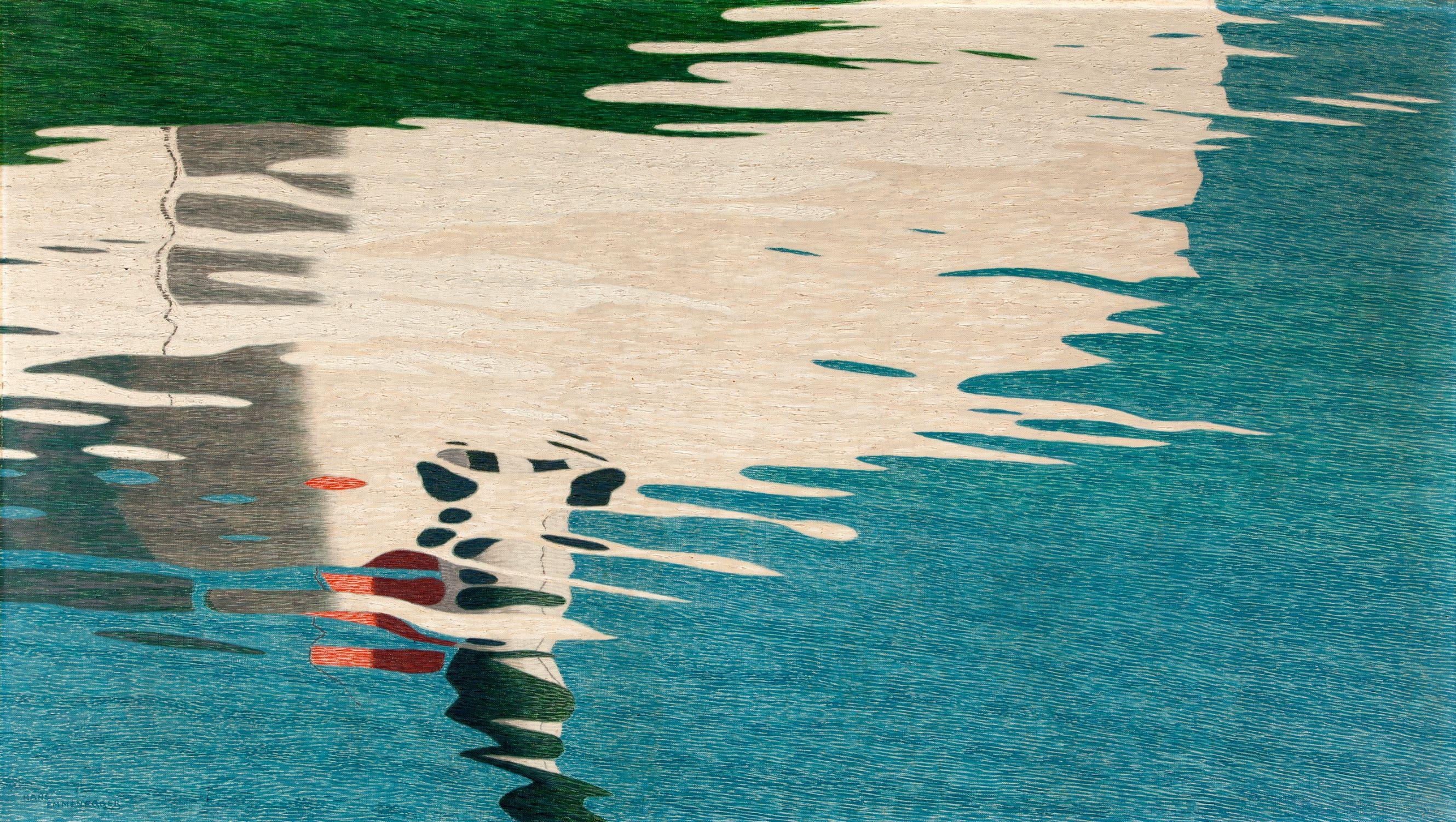 "Réflexion sur l'eau", huile sur toile de Hans Emmenegger (1909) [Kunstmuseum Luzern, Depositum der Stiftung BEST Art Collection Luzern, vormals Bernhard Eglin-Stiftung - Andri Stadler, Lucerne]