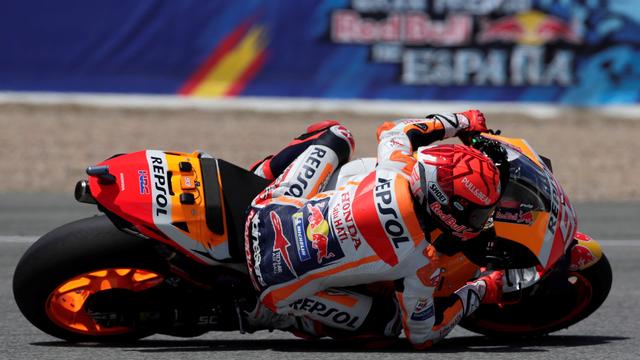 Marc Marquez a lourdement chuté en Espagne. [Julio Munoz]