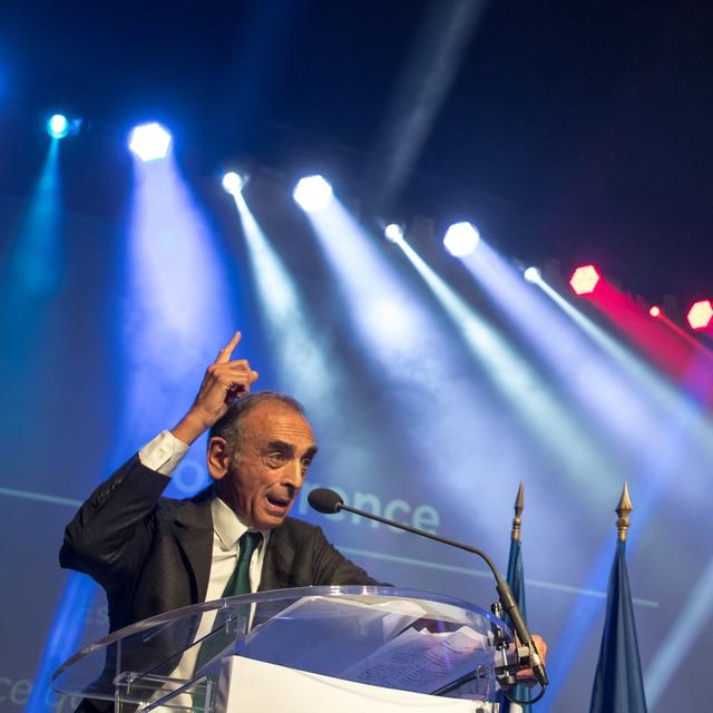 Eric Zemmour, ici à la Journée des conservateurs le 26 septembre 2021, divise la droite française. [Keystone/EPA - Christophe Petit Tesson]