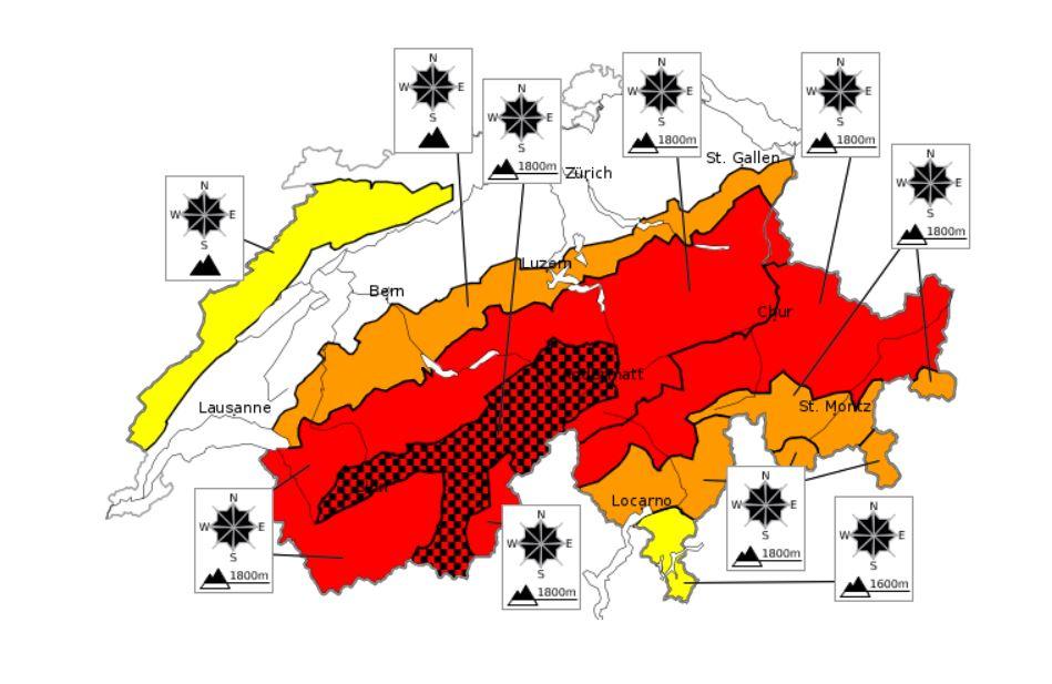 La carte du danger d'avalanche. [Institut fédéral de recherches sur la forêt, la neige et le paysage]