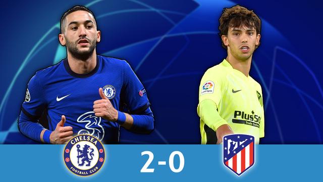 1-8 retour, Chelsea - Atlético Madrid (2-0): Chelsea s'impose avec maitrise