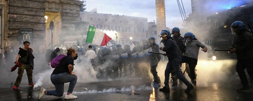 Une manifestation d'extrême droite à Rome. [LaPresse via AP/keystone - Mauro Scrobogna]