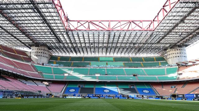 Les travées vides du stade Giuseppe Meazza ont précipité le déficit de l'Inter Milan. [Imago - Fabrizio Carabelli]