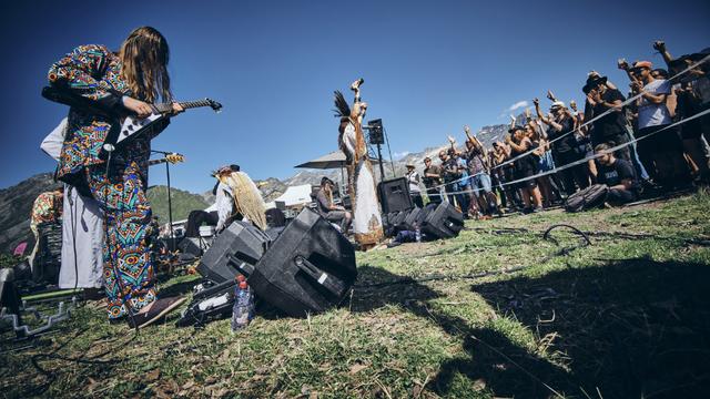 Le groupe suédois Goat lors de la Rocklette du Palp Festival au Val de Bagnes, le 11 août 2021. [Palp Festival 2021 - Cyril Perregaux]