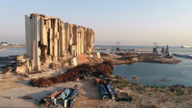 L'aire du port de Beyrouth où s'est produite l'explosion, photographiée le 03.08.2021. [EPA/Keystone - Wael Hamzeh]
