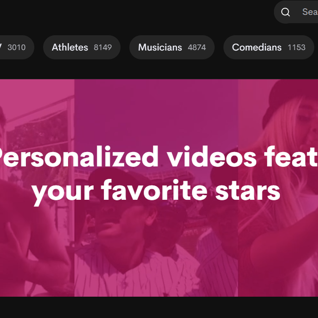"Cameo" est la plateforme américaine qui permet d’obtenir des messages personnalisés en vidéo de la part de stars actives dans la musique, le sport, le cinéma, etc. [Capture d'écran / Cameo.com]