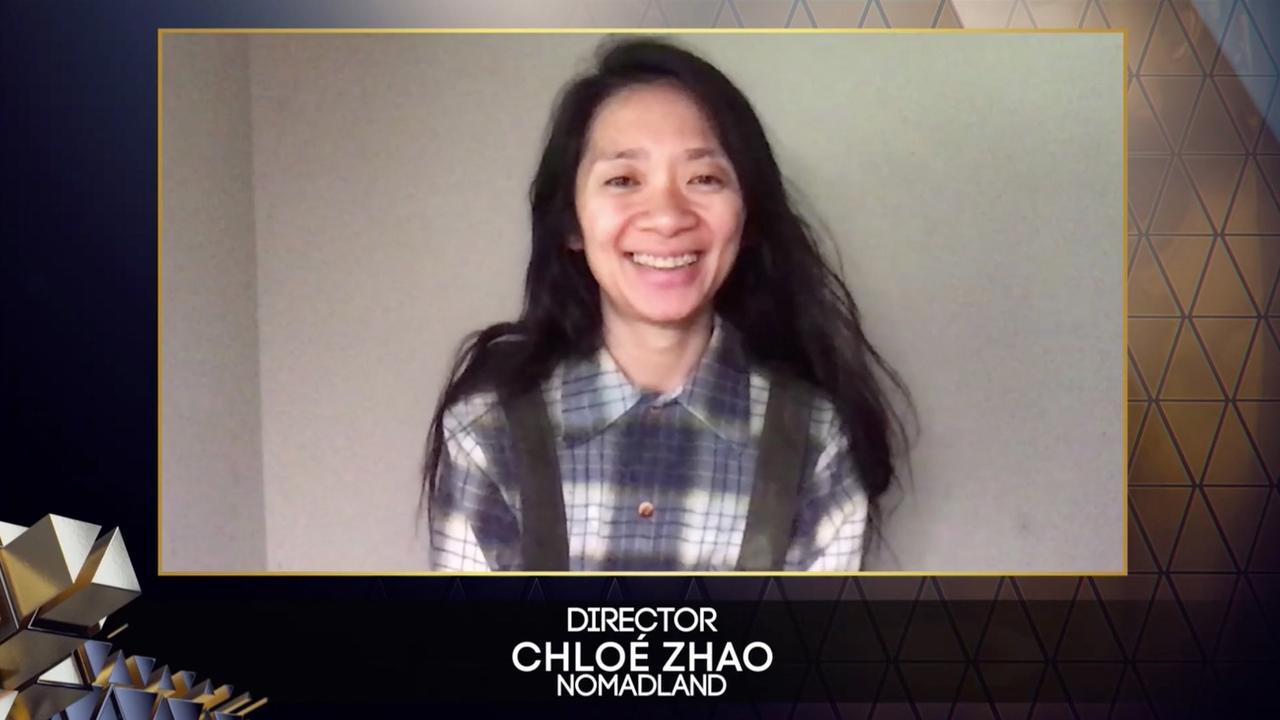La réalisatrice Chloé Zhao lors de la cérémonie des Bafta le 11 avril 2021. [Keystone]