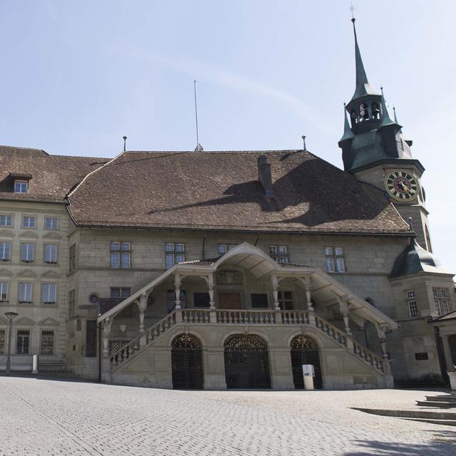 L'Hôtel de Ville de Fribourg, siège du Grand Conseil. [Keystone - Thomas Delley]