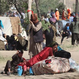 Des habitants des provinces de Kunduz et Takhar ont fui les violences des talibans et vivent dans un campement de Kaboul. [KEYSTONE - Jawed Kargar / EPA]