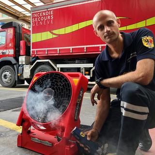 Renaud Decollogny, adjudant instructeur au sein des pompiers de la ville de Genève. [RTS - Stéphane Gabioud]
