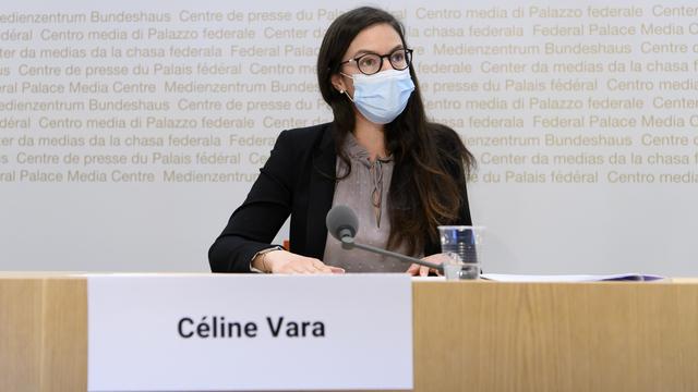 La conseillère aux Etats Céline Vara (Verts/NE) à Berne, 30.03.2021. [Keystone - Anthony Anex]