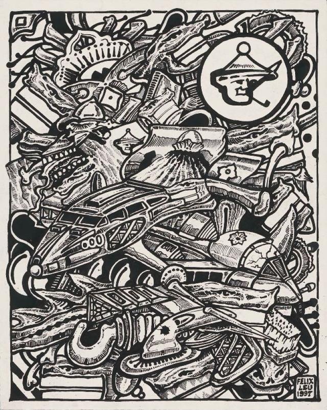 Un tatouage réalisé par Félix Leu, né en 1945. [Musée Tinguely]