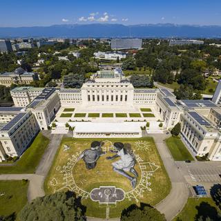 Le palais des Nations Unies à Genève, le 24 juin 2020. [KEYSTONE - VALENTIN FLAURAUD]